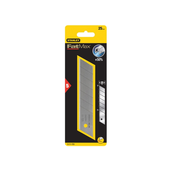 Остриета резервни  за макетен нож 25х 145x 0.7mm, 5 броя Stanley