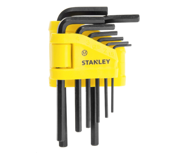 Комплект ключове Г-образни метрични 6-стен 1.5- 6mm, 8 броя ISO 2936 Stanley