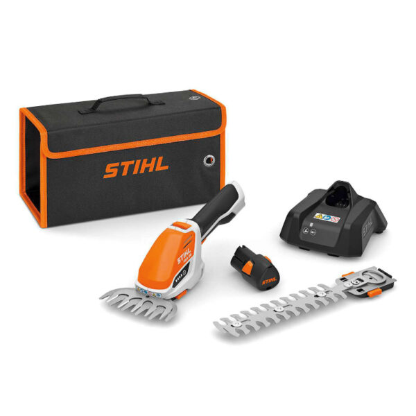 Акумулаторна ножица за трева STIHL и храсти с 1 батерия и зарядно, 10.8 V, 2 Ah, 200 мм, HSA 26