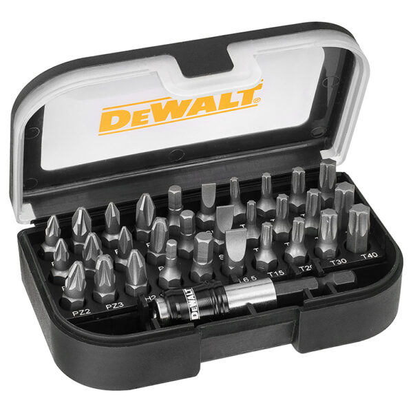 Комплект битове DeWALT PH/PZ/SB/TX/SW с магнитен държач 1/4″, 31 бр. DT7944TS/DT7969-QZ