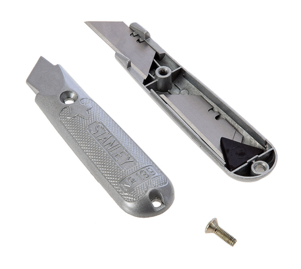 Нож макетен метален с трапецовидно фиксирано острие 144х 19mm Stanley