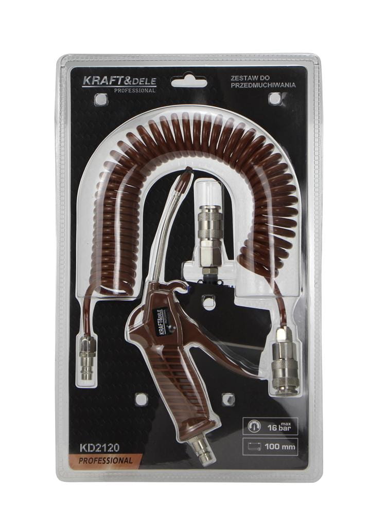 Пневматичен пистолет за обдухване KRAFT&DELE KD2120, 6 мм, в комплект с маркуч