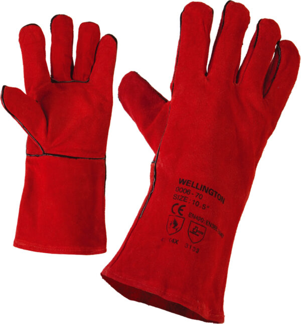 Ръкавици WELLINGTON цепена кожа червени 11