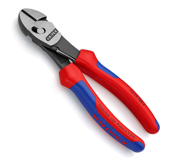 Клещи резачки странични усилени 180mm, с лостов механизъм TwinForce Knipex