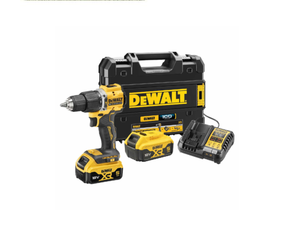 Акумулаторен винтоверт DeWALT DCD100YP2T, 2 батерии 5Ah, зарядно и куфар