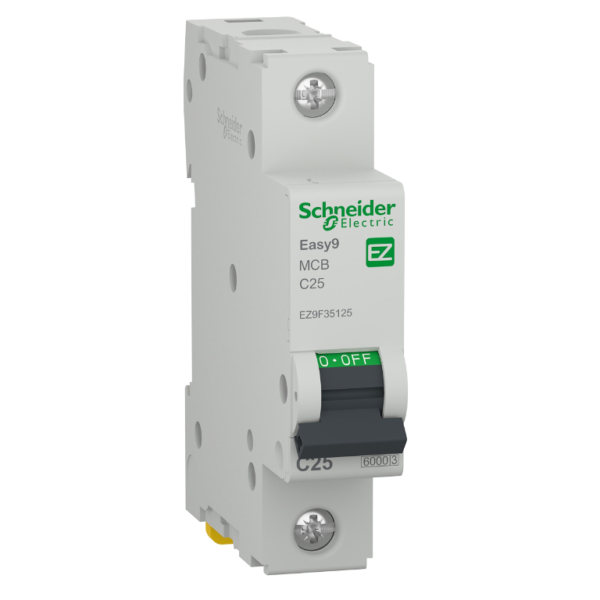 Автоматичен прекъсвач Schneider Electric еднополюсен за DIN шина 25A, 230V, 6kA, 1P Easy 9