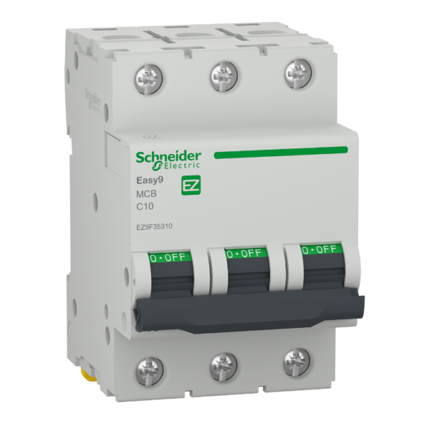 Автоматичен прекъсвач Schneider Electric триполюсен за DIN шина крива C 25A, 400V, 6kA, 3P Easy 9