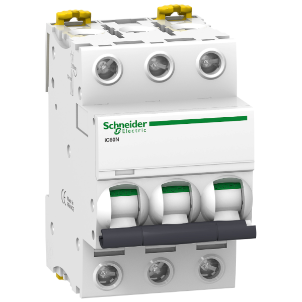 Автоматичен прекъсвач Schneider Electric триполюсен за DIN шина крива C 32A, 400V, 6kA, 3P Acti 9 iC60