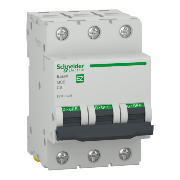 Автоматичен прекъсвач Schneider Electric триполюсен за DIN шина крива C 32A, 400V, 6kA, 3P Easy 9