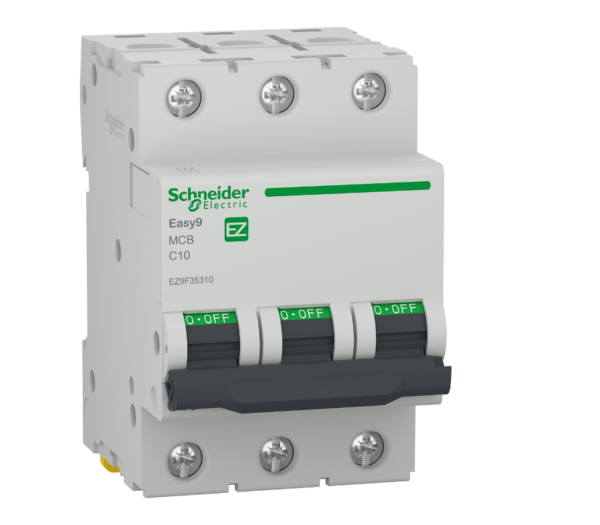 Автоматичен прекъсвач Schneider Electric триполюсен за DIN шина крива C 50A, 400V, 6kA, 3P Easy 9