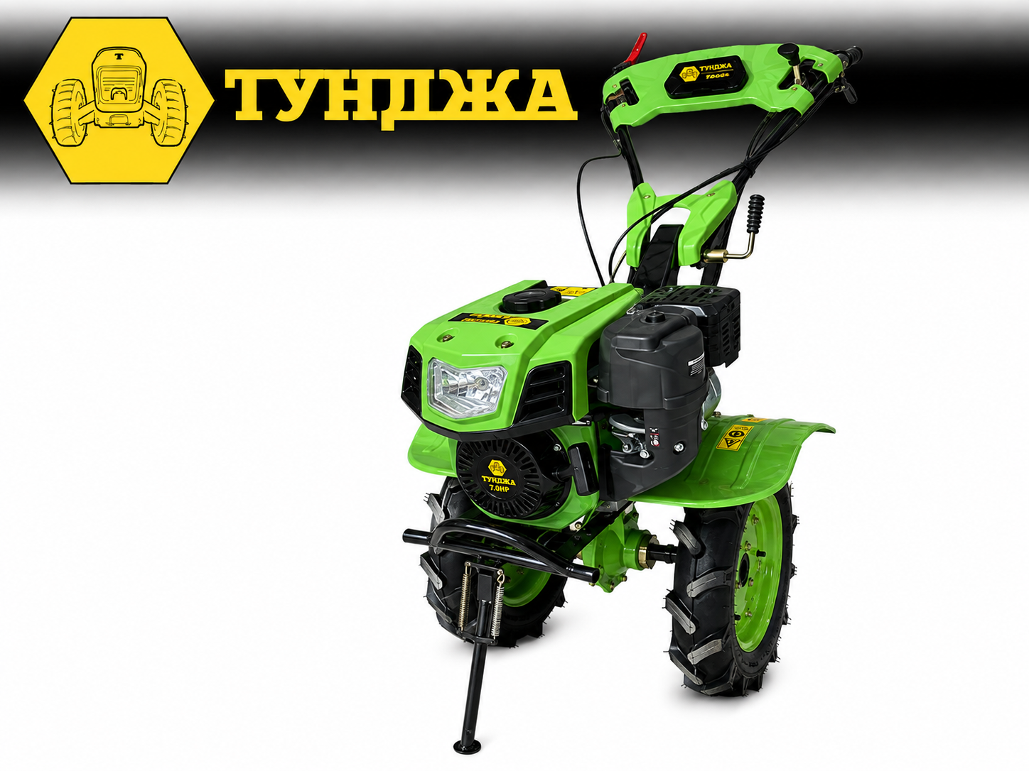 Мотоблок ТУНДЖА 8500К PROFI, 7 hp, гуми 4х10, фар и инвентар