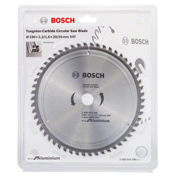 Диск циркулярен HM, универсален, Bosch 190x20x2.2 мм, 54 z, Eco for Aluminium