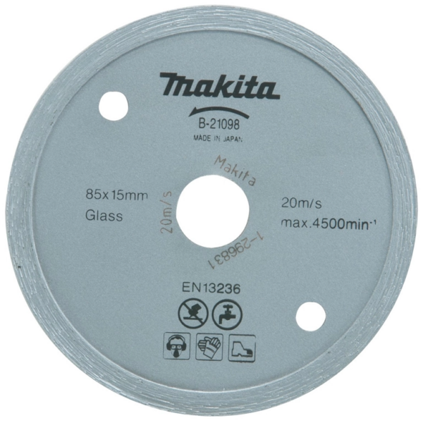 Диск диамантен за мокро рязане на стъкло Makita 85x15x2 мм, 5 мм, B-21098