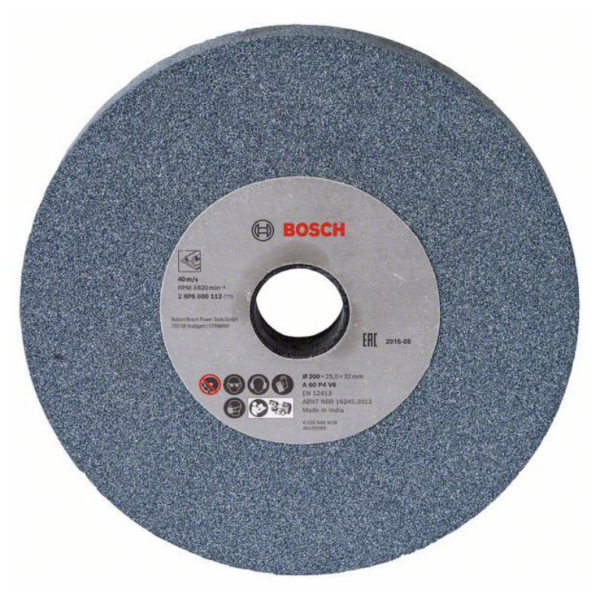 Диск Bosch керамичен за шлайфане от сив електрокорунд 200х25х32 мм, прав профил, A 60 P4 C6