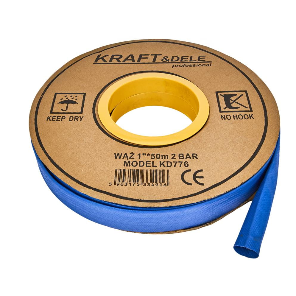 Плосък маркуч за вода, 1″, 50 м