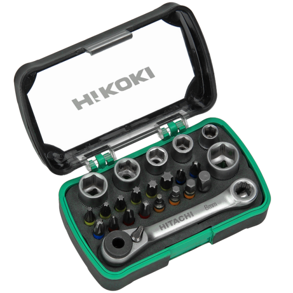 Комплект битове с тресчотка и вложки 24 бр., 1/4″ , HiKOKI – Hitachi