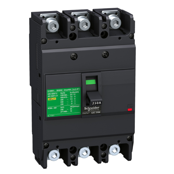 Мощностен прекъсвач Schneider Electric автоматичен тип А-2 фиксиран 250A, 25kA, 3P, 690V, Easypact EZC250N