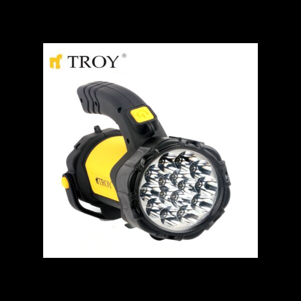 Удароустойчив акумулаторен, ръчен фенер и лампа 2 в 1 Troy 28051