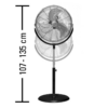 Вентилатор на стойка 100 W, 6076 м3/ч, ф 450х1150-1300 мм, черен, TVM 18 S "Trotec" - Image 6