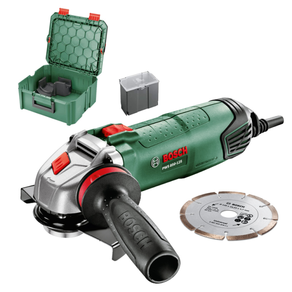 Ъглошлайф Bosch електрически 850 W, 125 мм, 12 000 об./мин, PWS 850-125