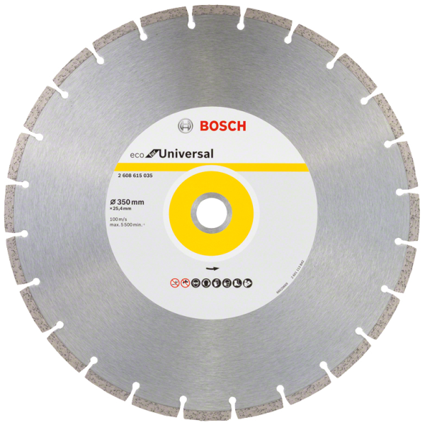 Диск диамантен за сухо рязане Bosch универсален 350×25.4 мм, 7 мм, Eco for Universal
