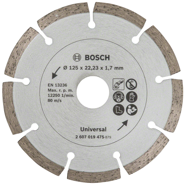 Диск диамантен за сухо рязане Bosch универсален 125×22.23×2 мм, 7 мм, Universal