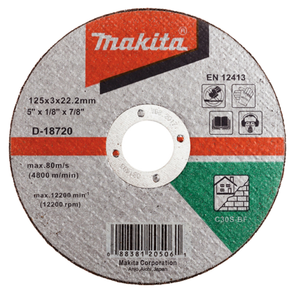 Диск Makita карбофлексов за рязане на неметал 125×22.23×3 мм, C30S-BF, D-18720