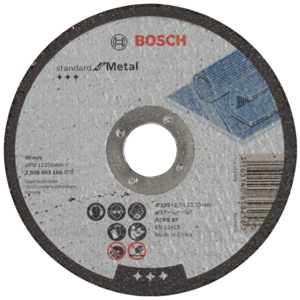 Диск карбофлексен за рязане Bosch на метал 125×22.23×2.5 мм, Standard for Metal