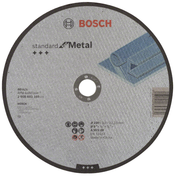 Диск карбофлексен за рязане Bosch на метал 230×22.23×3 мм, Standard for Metal