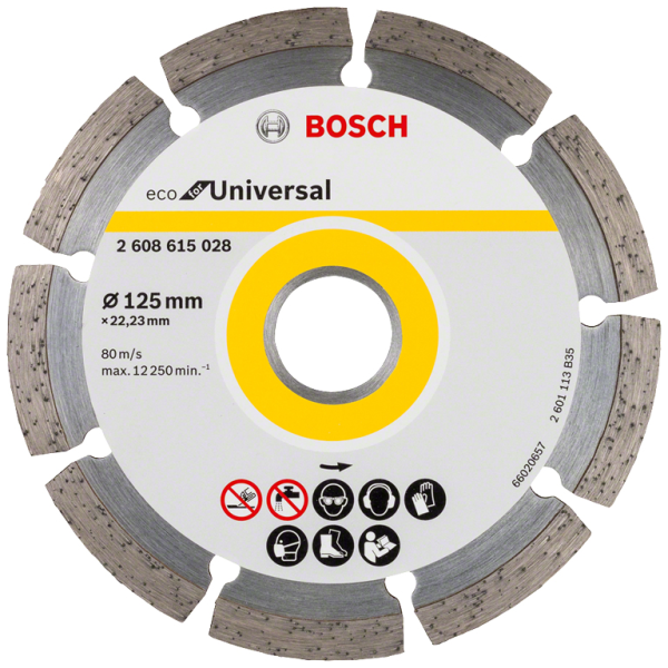 Диск диамантен за сухо рязане Bosch универсален 125×22.23×2 мм, 7 мм, Eco for Universal