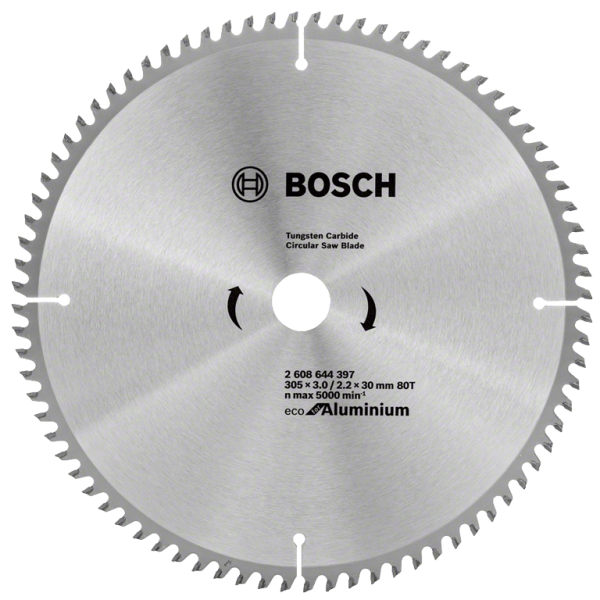 Диск циркулярен за рязане Bosch на алуминий с HM пластини 305x30x3 мм, 80 z, Eco for Aluminium