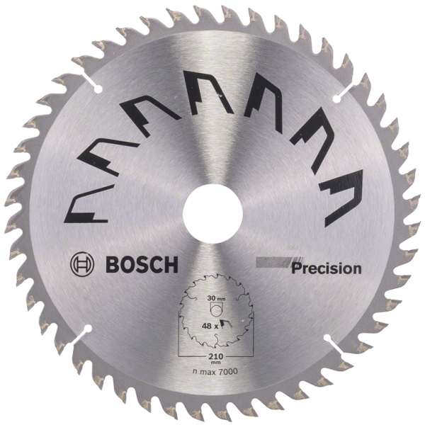 Диск циркулярен за рязане Bosch на дърво фино напречно надлъжно с HM пластини 210 мм, 48 z, 30 мм, Precision