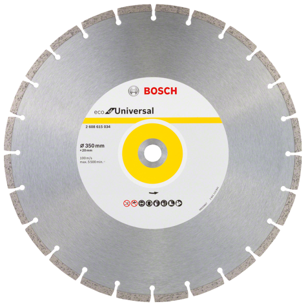 Диск диамантен за сухо рязане Bosch универсален 350x20x3.2 мм, 8 мм, Eco for Universal