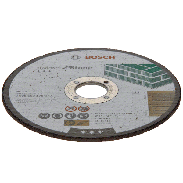 Диск карбофлексен за рязане Bosch на камък и неметали 125 мм, 22.23 мм, 3 мм, Standard for Stone
