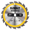 Диск циркулярен за рязане DeWALT на дърво грубо с HM пластини 184 мм, 16 мм, 18 z, Construction