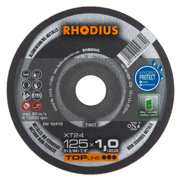 Диск карбофлексен за рязане Rhodius на алуминий 125 мм, 22.2 мм, 1.5 мм, XT24