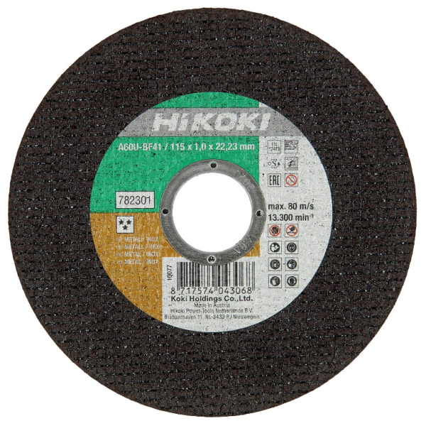 Диск карбофлексен за рязане HiKOKI – Hitachi на метал и неръждавейка 115 мм, 22.22 мм, 1 мм