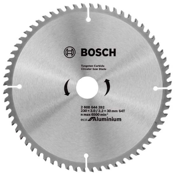Диск циркулярен за рязане Bosch на алуминий с HM пластини 230x30x3 мм, 64 z, Eco for Aluminium