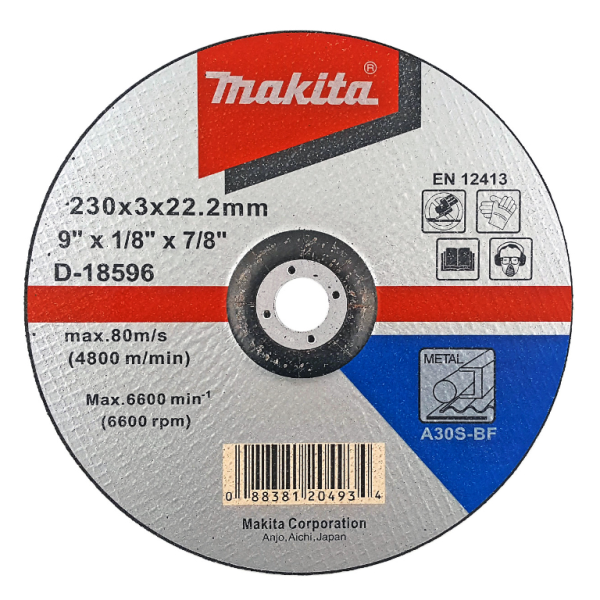Диск Makita карбофлексов за рязане на метал 230×22.2×3 мм, A30 S BF, D-18596