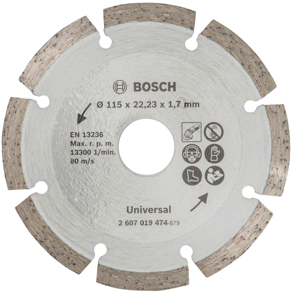 Диск диамантен за сухо рязане Bosch универсален 115×22.23×2 мм, 7 мм, Universal