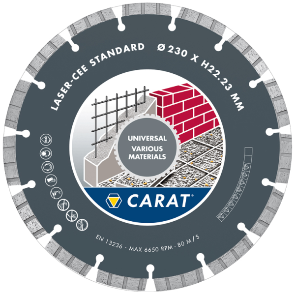 Диск диамантен за сухо рязане Carat универсален 125 мм, 22.23 мм, CEE