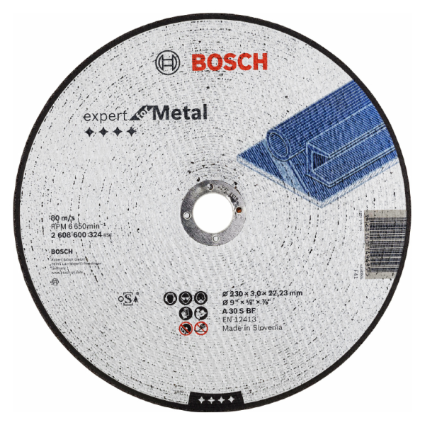 Диск карбофлексен за рязане Bosch на метал 230×22.23×3 мм, A30 S BF, Expert for Metal