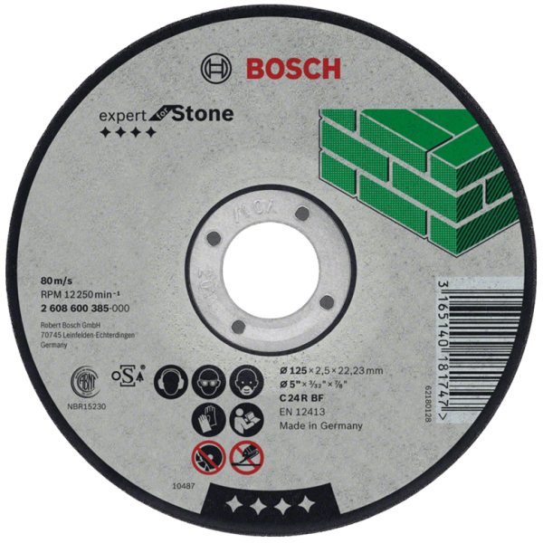 Диск карбофлексен за рязане Bosch на камък и неметали 125×22.23×2.5 мм, Expert for Stone