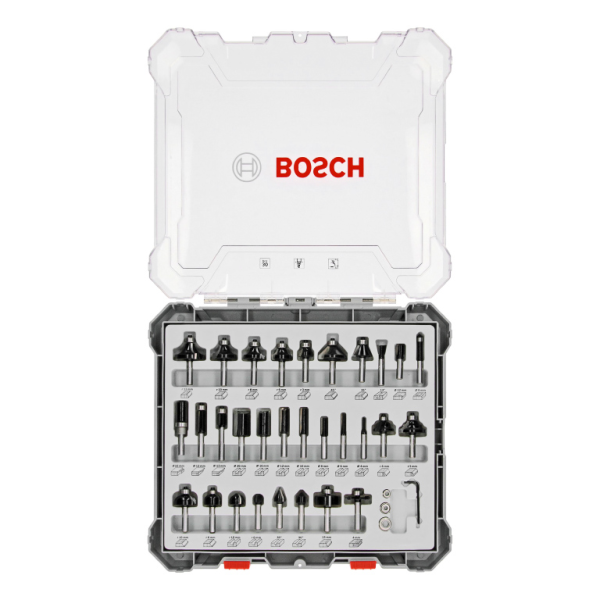 Фрезер за дърво профилен Bosch с карбидни пластини комплект 30 бр., ф 6 мм