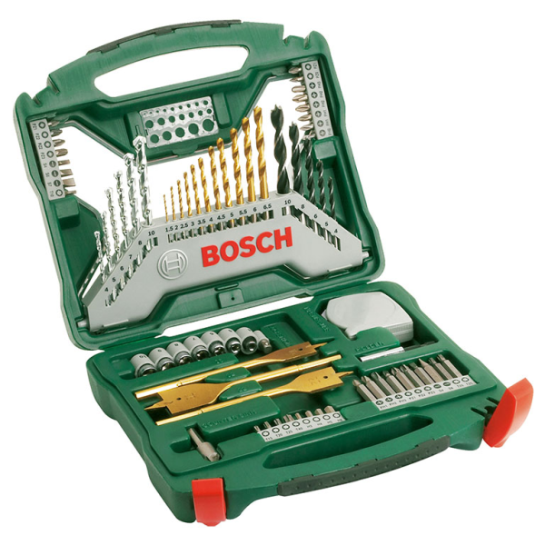 Комплект битове Bosch със свредла със свредла 1/4″, 70 бр., X-Line Titanium