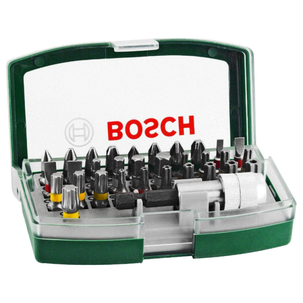 Накрайник битове Bosch PH/PZ/SB/TX/SW с магнитен държач 1/4″, 32 бр.