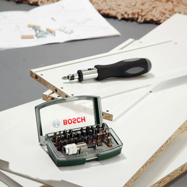 Накрайник битове Bosch PH/PZ/SB/TX/SW с магнитен държач 1/4″, 32 бр.