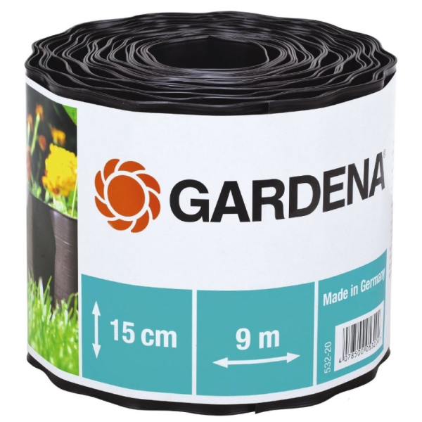 Лента ограничителна Gardena за оформяне на тревни площи кафява