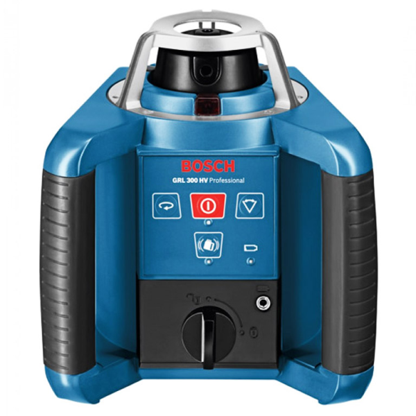 Нивелир  лазерен ротационен Bosch с приемник с 1 батерия и зарядно, 60 м, 300 м, 0.1 мм/м, GRL 300 HV