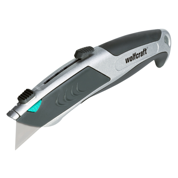 Нож макетен Wolfcraft метален с трапецовидно прибиращо острие 19 мм